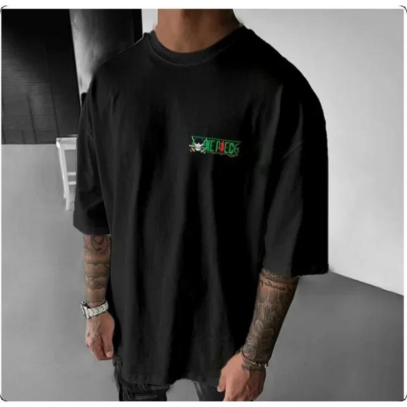 Anime Cotton Luffy Tshirt Top Men Cotton T Shirt Summer Women Men Cotton Oversized Tshirt for Men Clothes
