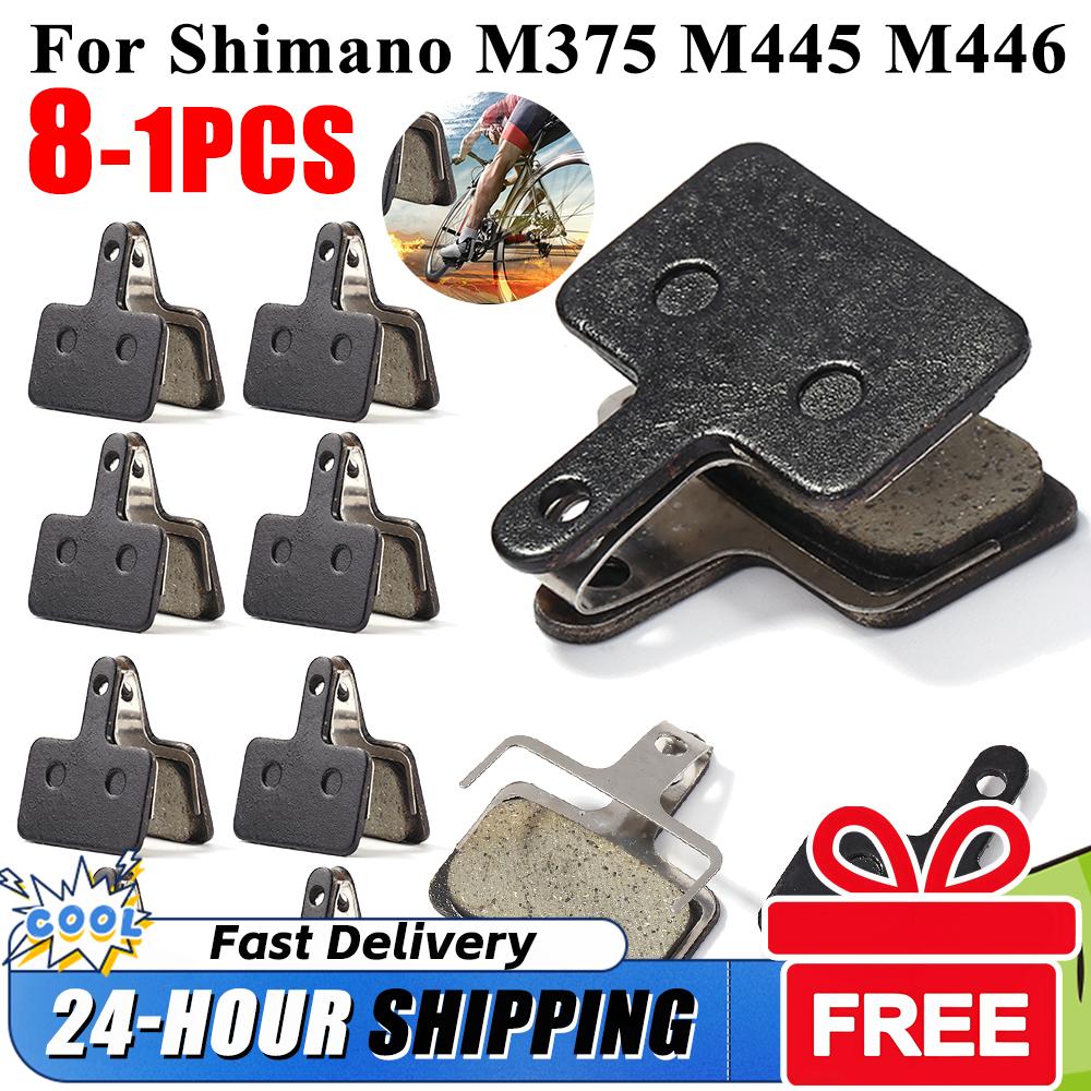 1-8Set MTB Fahrrad Bremsbeläge Harz Scheibenbremsbelag für SHIMANO M375 M445 M446 Öl Scheibenbremsbeläge MTB Bremsbeläge Fahrradteile