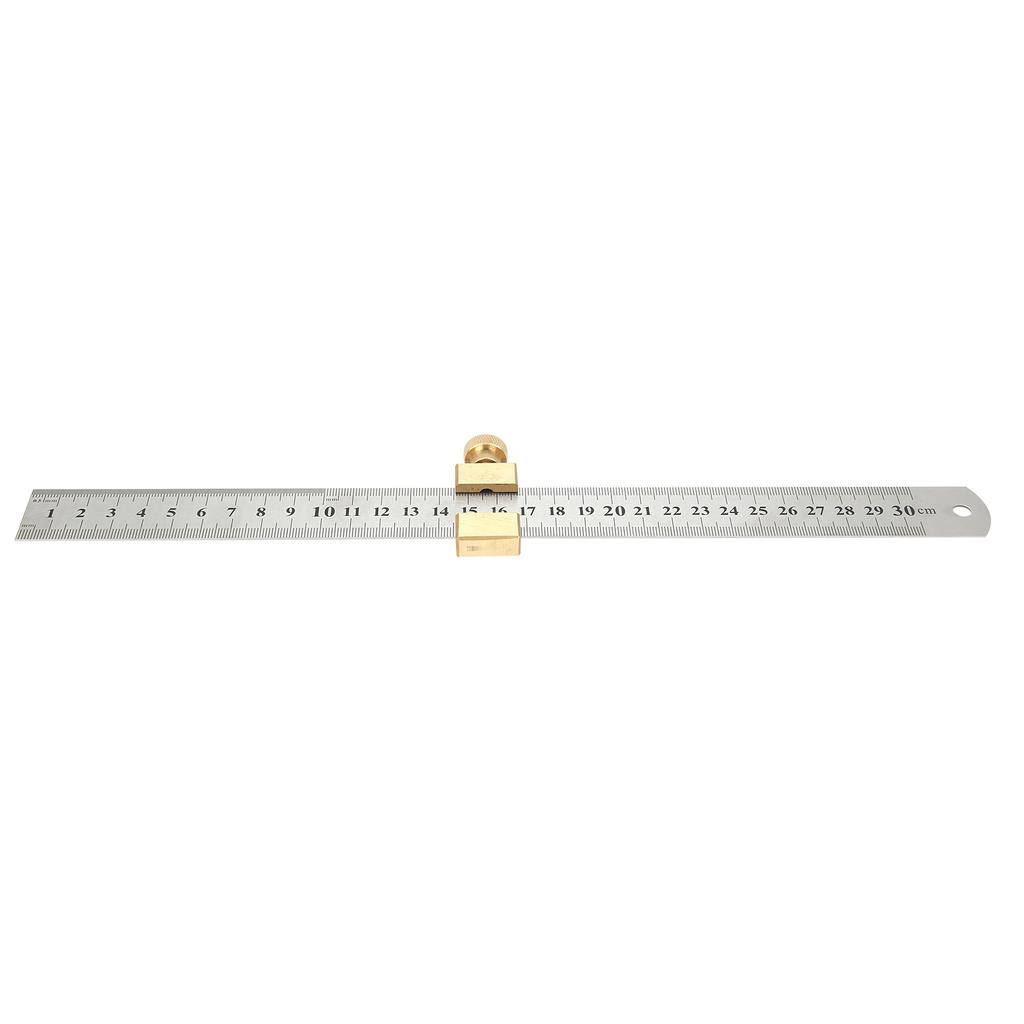 Stahlmaßstab Positionierungsblock Holzbearbeitung Linienanreißer Locator Messwerkzeug mit Lineal