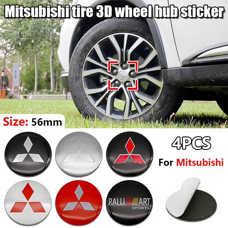 4Pcs Car Wheel Center Hub Cap Rim Cover Stickers Accessories For Mitsubishi Outlander Xl Ralliart Mirage L200 Galant Space Star