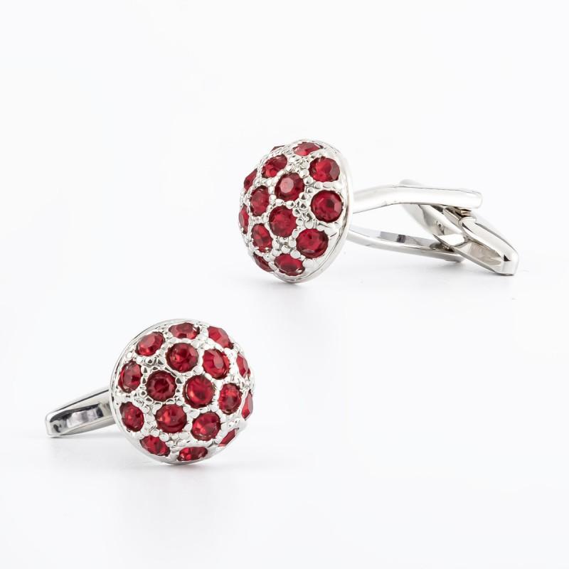 Round Hemispherical Colored Rhinestone Cufflinks Men s Shirt French Fashion Natural