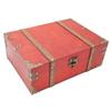 Rectangle Treasure Chest Vintage Large Capacity Reinforced Corners Wood Treasure Box for Postcards