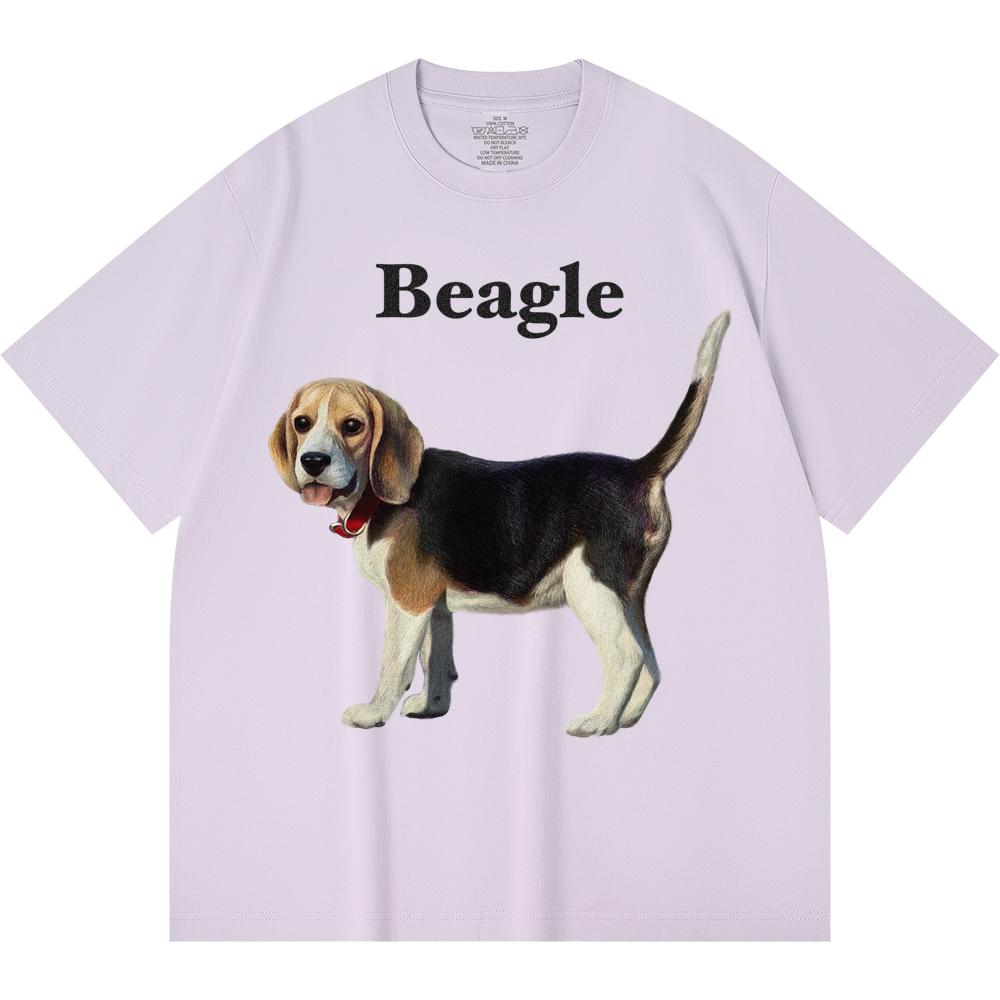 Tricou 230GSM 100% Bumbac cu Imprimeu Beagle Tricouri Amuzante Stil Harajuku Bumbac Pieptănat