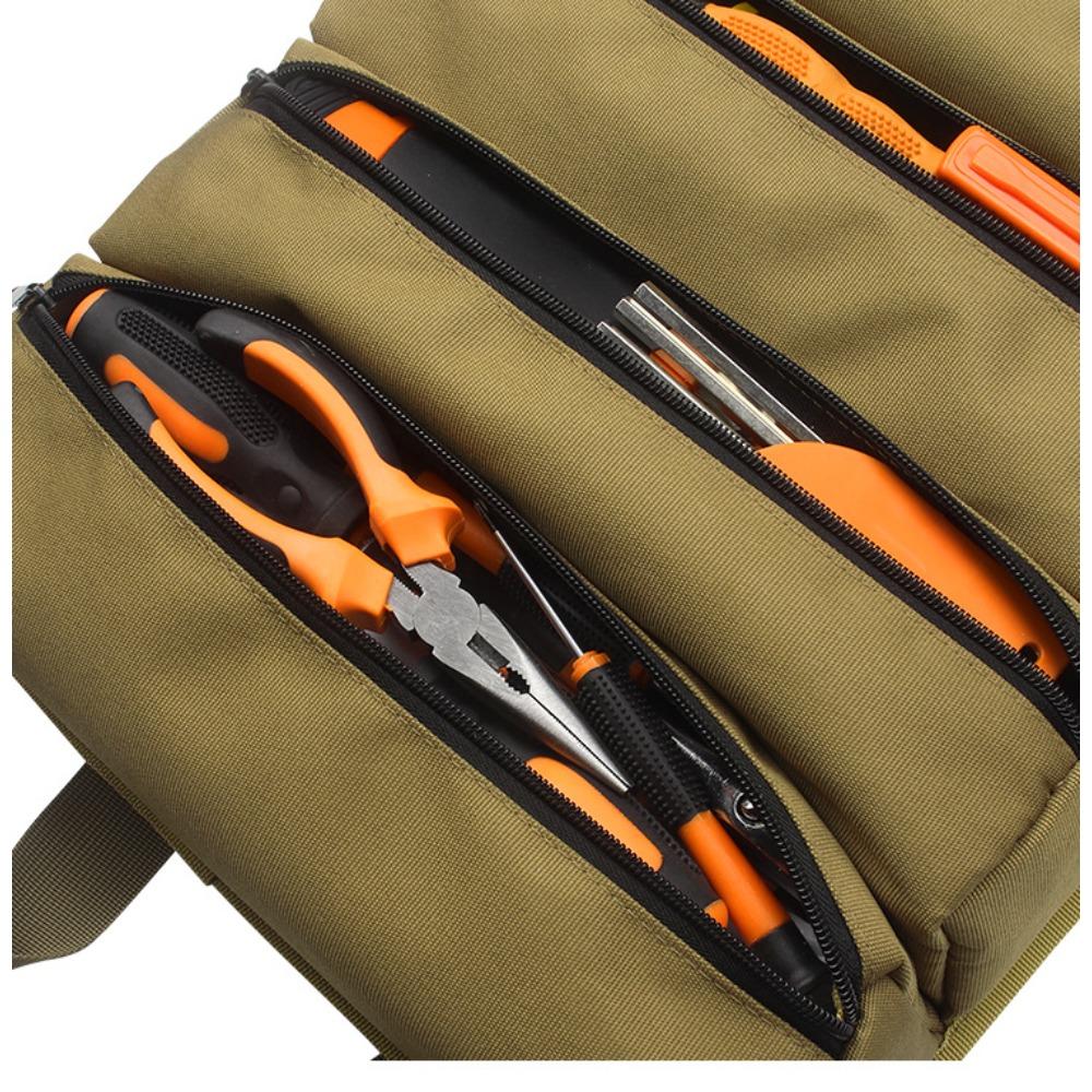 Canvas thickened electrician bag, durable, woodworking electrician maintenance, storage bag, roll, car, hardware tool bag