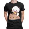 Panda And Brownie Bear Couple T Shirt Bubu and Dudu Pure Cotton Clothes Vintage Short Sleeve Crewneck Tee Shirt 4XL 5XL T-Shirt