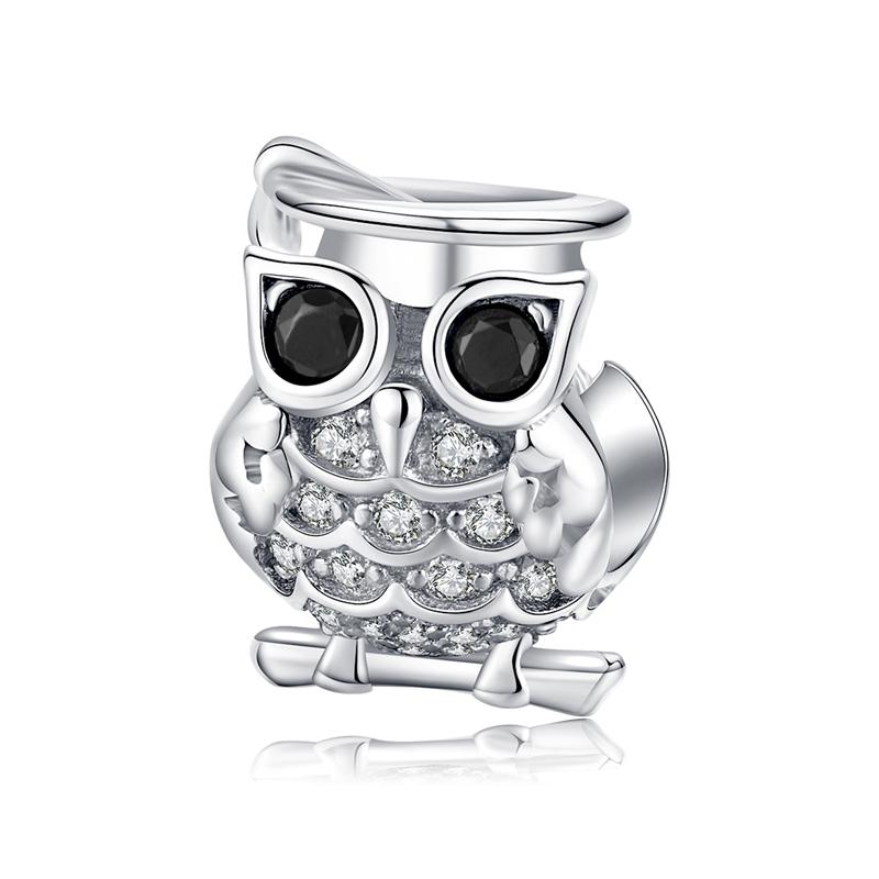 WOSTU Animal Zoo Flamingo Charm 925 Silver Elephant Owl Beads Ladybug Pendant Fit Exquisite Bracelet DIY Jewelry Making