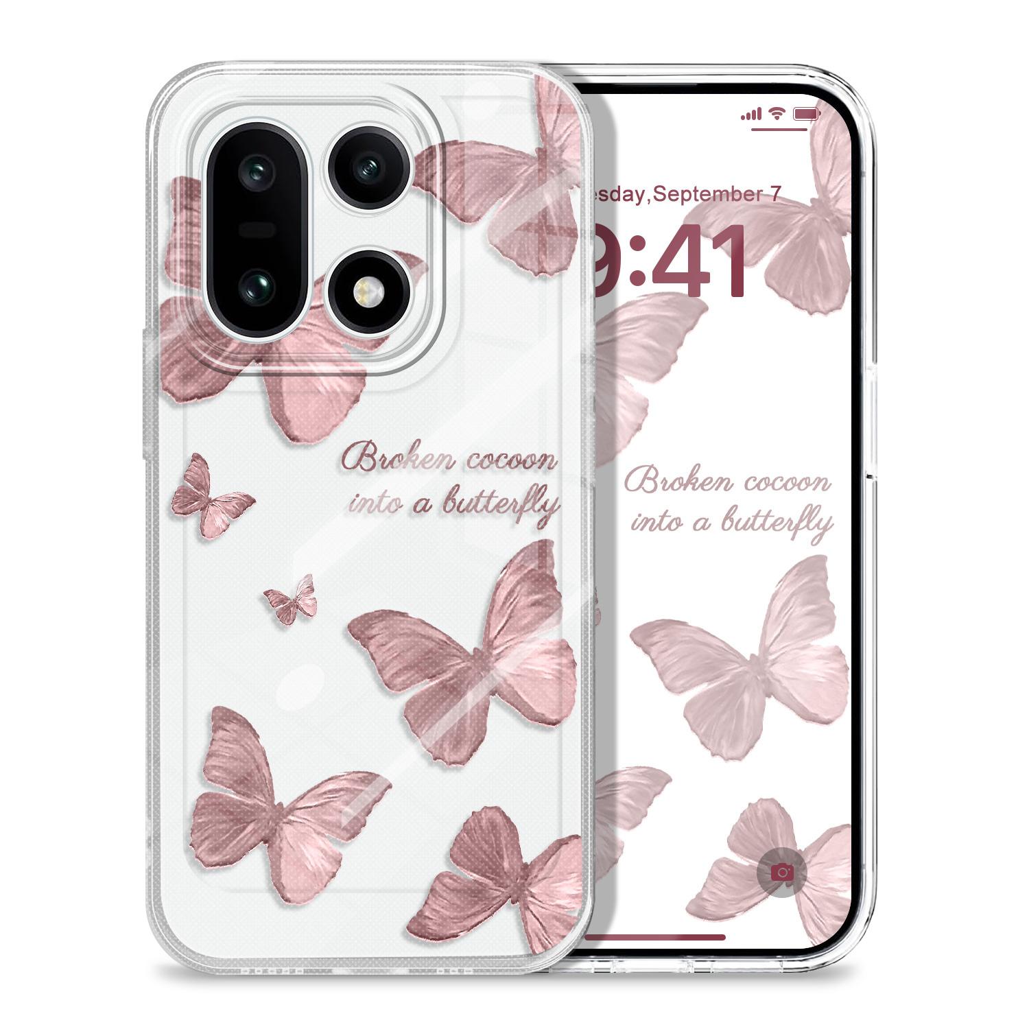 

Retro Butterfly Transparent Phone Case For Oneplus 15 13T 13R 12 12R 11R 10R 10 Pro 9RT Nord 2 5 CE2 CE5 5G Soft TPU Cover OnePlus Nord CE2 5G прозрачный