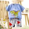 Set di Abbigliamento Estivo per Bambini Set T-shirt a Maniche Corte con Stampa di Animali Cartoni Animati Pantaloncini 2 Pezzi per Bambini e Bambine Morbido Cotone Abbigliamento Casual Quotidiano per Bambini