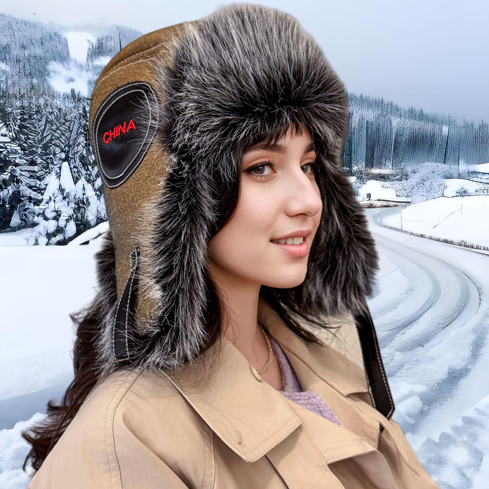 

Новая женская шапка-ушанка, зимняя лыжная шапка для катания, ветрозащитная и защищающая уши от холода, теплая шапка, модная шапка Adjustable