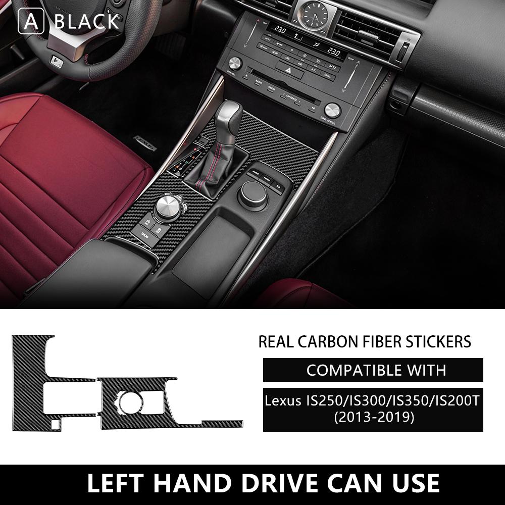 Real Soft Carbon Fiber Sticker For Lexus IS250 300 350 200T 2013-2018  Center Console Panel Cover Interior Trim  Accessories