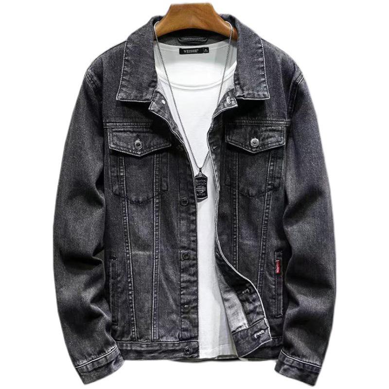 Korean Style Slim Fit Men's Denim Jacket for Autumn and Winter