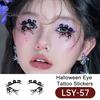Cosmetic Transfers for Adults 2 Pairs Halloween Eye Tattoo Stickers, Waterproof Temporary Face Decals with Ghostly Decorations Pumpkin Bat Spider Web,
