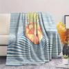 1PC Pineapple Waves Graphic Print Flannel Blanket Lightweight and Portable for Lunch Break Warmth and Comfort Halloween Gifts Holiday Present