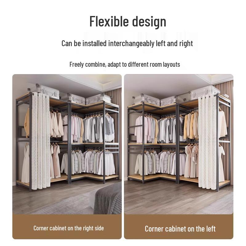 Vertical Metal Corner Coat Rack for Bedroom or Entrance
