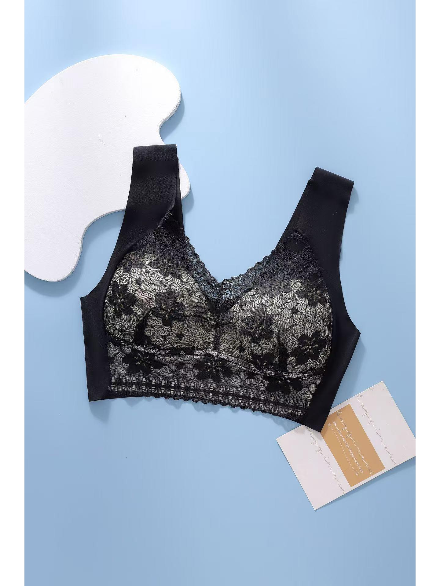 

Top-Selling Seamless Plus Size Lace Bra: Ice Silk, Anti-Sagging, Comfortable, and Anti-Exposure 4L (140-160 jin)