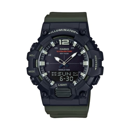 

Casio Men s HDC-700-1AVCF Classic Analog-Digital Quartz Watch, Black/Green, 46.5mm.