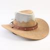 Western Cowboy Hat Men and Women Summer Breathable Sunscreen Visor Hat Big Brim Outdoor Travel Straw Top Hat