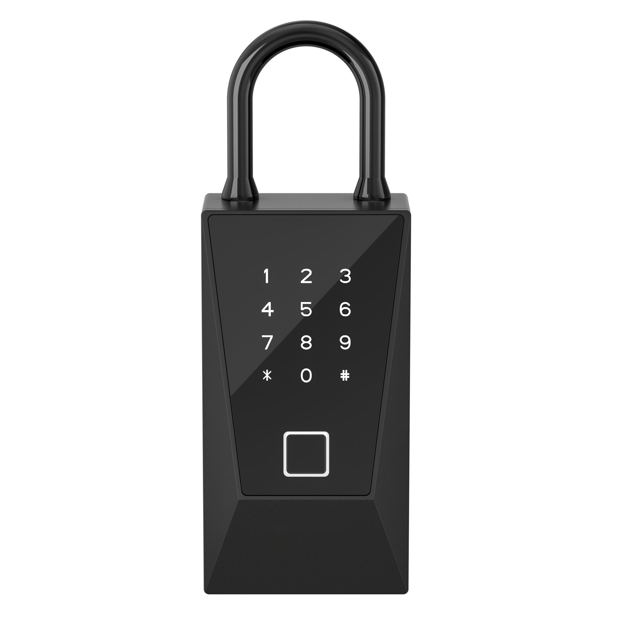 Key+card+password+fingerprint Smart Key Safe with Fingerprint & Password Lock Card Access & WiFi-Connected Unlocking Remotely (grey,Aluminum Alloy)