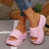 Pink Eva Wedge Heeled Woman Slippers Summer Beach Platform Sandals Women Outdoor Soft Sole Cloud Slippers Shoes Mule Flip Flops