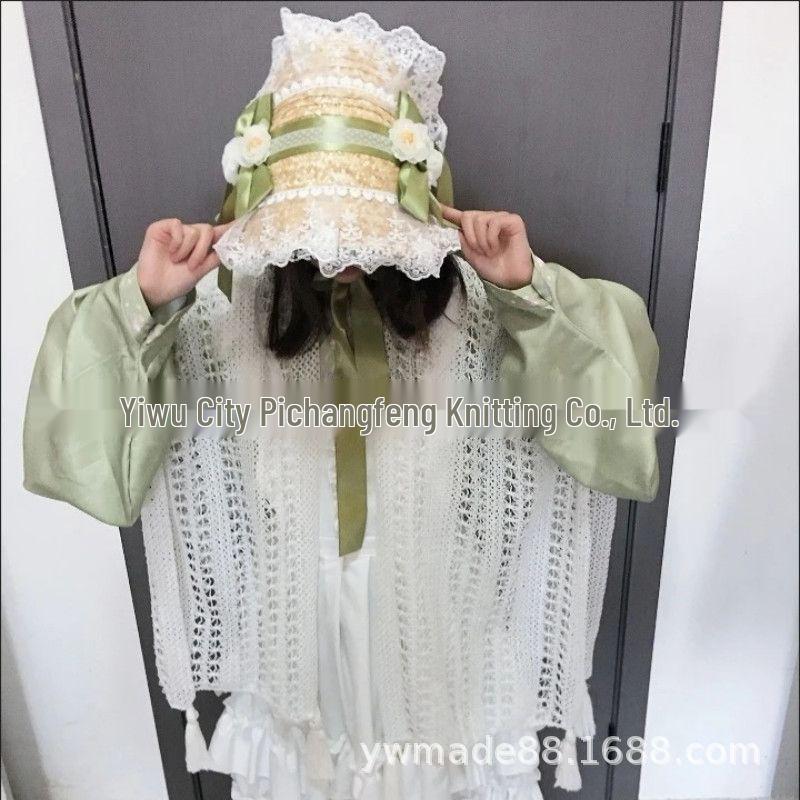 Han-Yang Fusion Spitze Besatz Lolita Haube Flache Kappe Strohhut