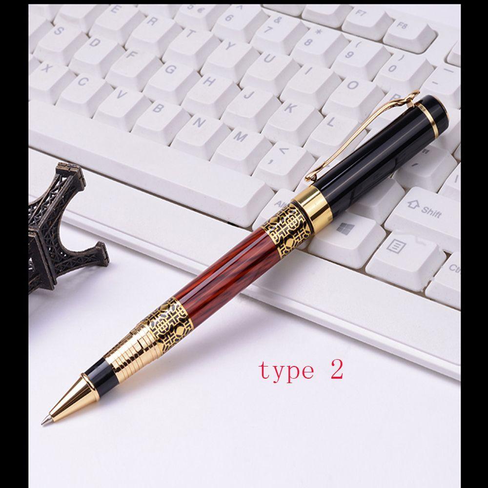 

Канцелярские принадлежности для офиса, делового письма, винтажная перьевая ручка из красного дерева, роскошная металлическая ручка 2