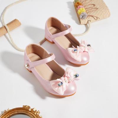 2025 Winter Mädchen Rosa Schleife Prinzessin Hohe Absätze: Modische & Vielseitige Lederschuhe