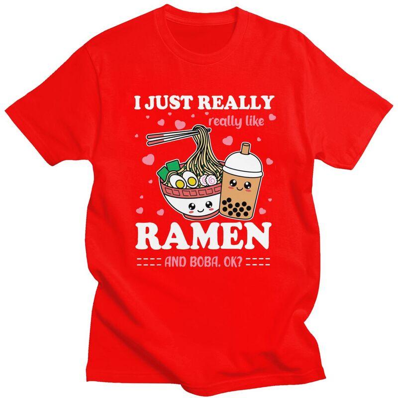

Custom Mens Just A Girl Who Loves Ramen And Boba T Shirts Short Sleeve Cotton Tshirts Tshirt Leisure Tees Loose Fit Clothes S