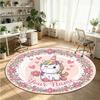 Animales salvajes (46) Alfombra de Terciopelo Redonda con Cristales Personalizada con Nombre y Texto Felpudo Personalizado Decoración del Hogar Alfombra de Cristal Antideslizante