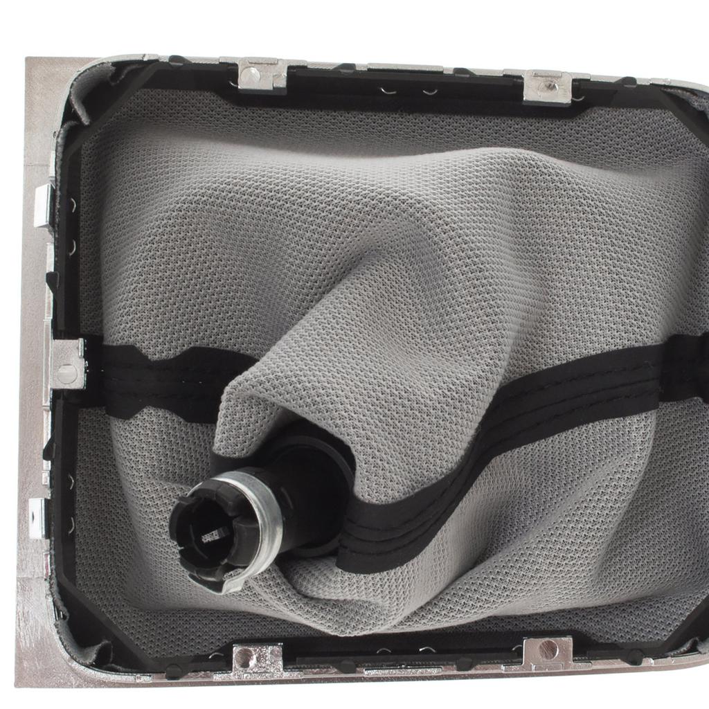 VW Passat B6 05-10 Gear Shift Knob Silver & Leather Boot with Chrome Frame, 6-Speed, Wide Ring