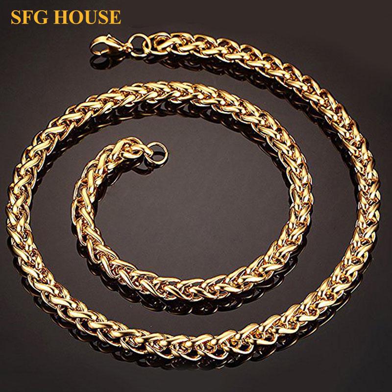 19-27 Inch Silver Gold Chain Necklace 