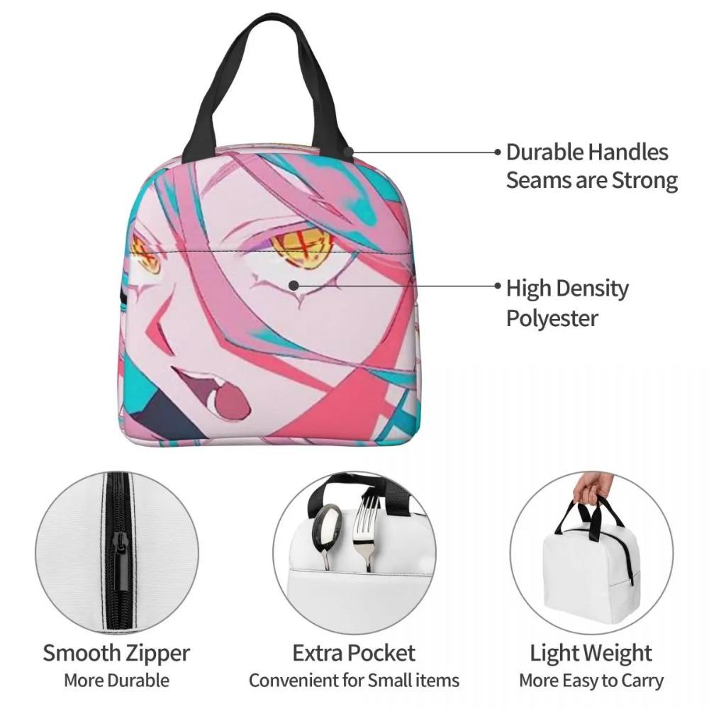Power Anime Chainsaw Man Insulated Lunch Bag for Women Children Leakproof Food Boxes Thermal Lunch Box Tote