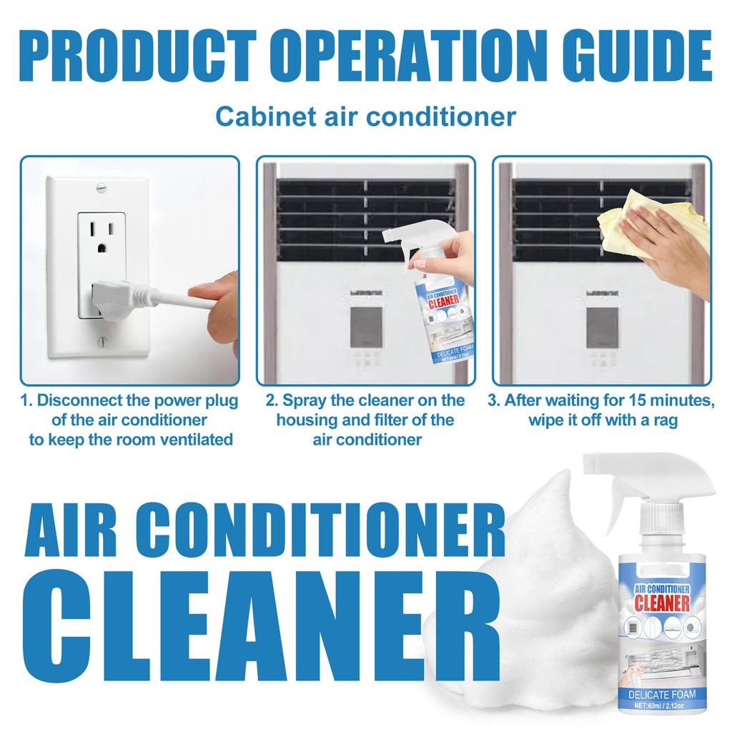 Air Conditioner Foaming Coil Cleaner Easy Cleaning Eliminate Odours Clean Up Agent for Split & Mobile Air Conditioner