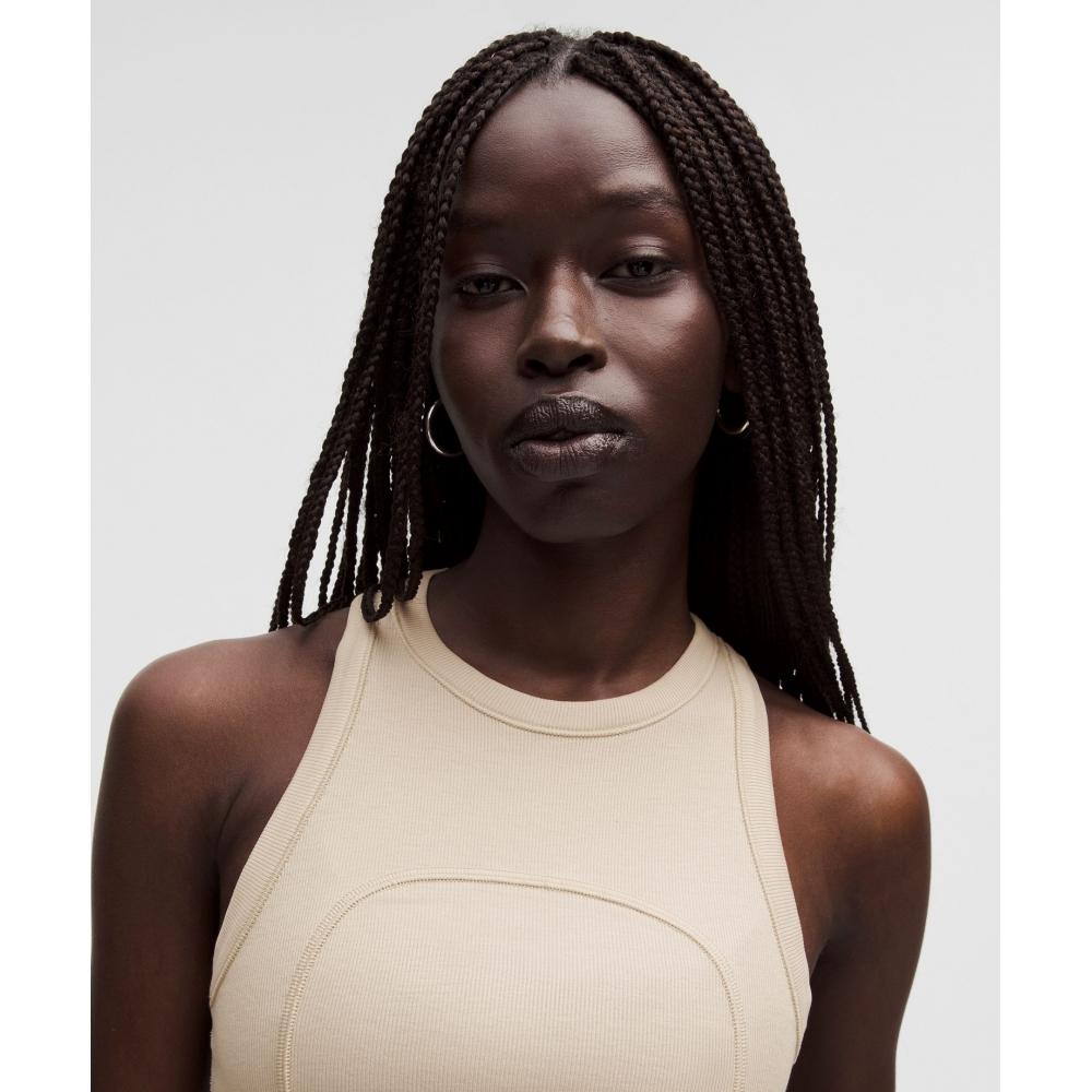 Lululemon Ribbed Stretch Cotton Tank Top  Slnsh Collection Mojave Tan