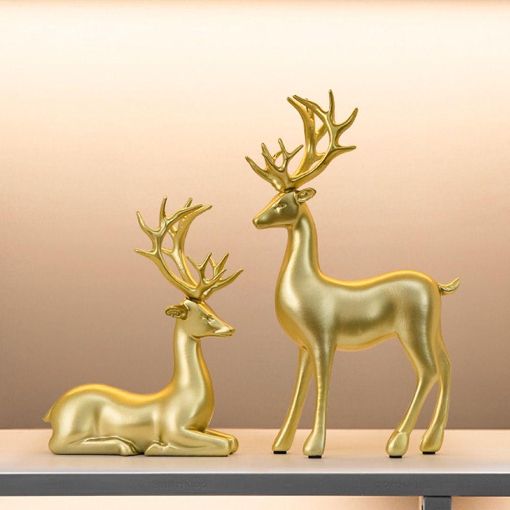 Kreativní stolní ozdoba ve tvaru jelena Moderní figurka losa Elegantní vánoční soška jelena Výstavka na krbovou římsu