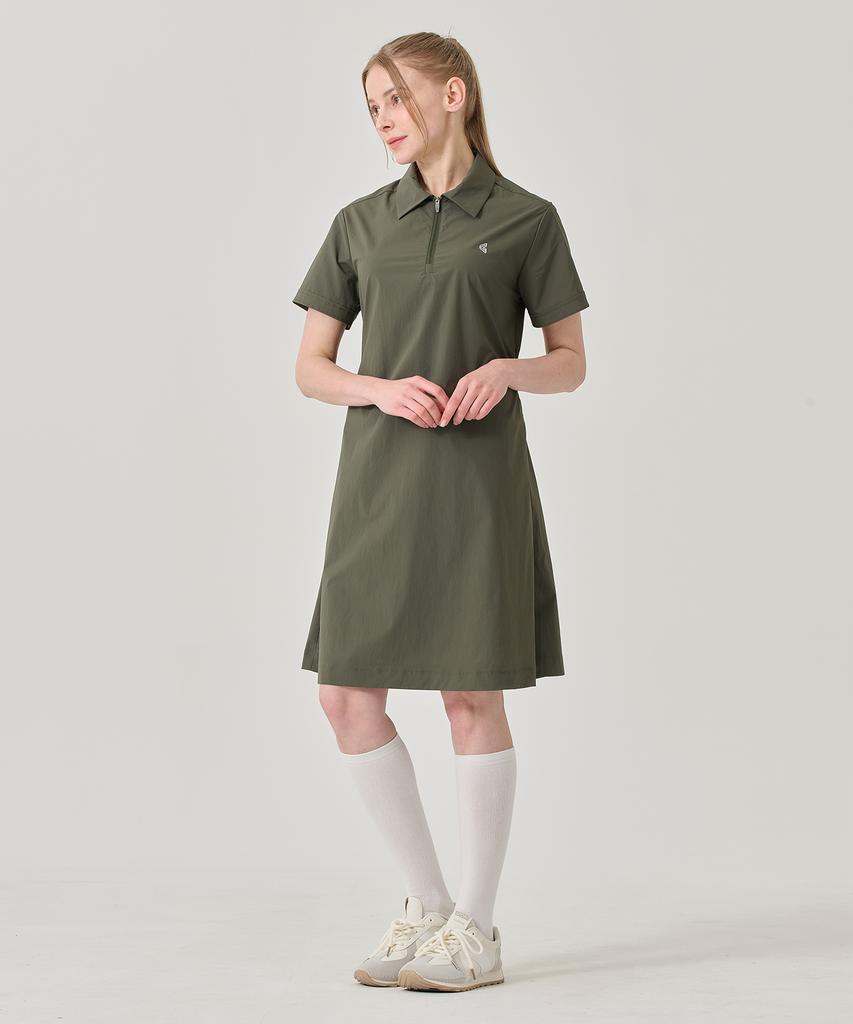 Built Moa Women'S Comfy Half-Zip Collar Dress