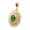 Les Trésors De Lily [K7161] - Gold Plated Pendant 'Sissi' Green White Gold - 13x15 Mm