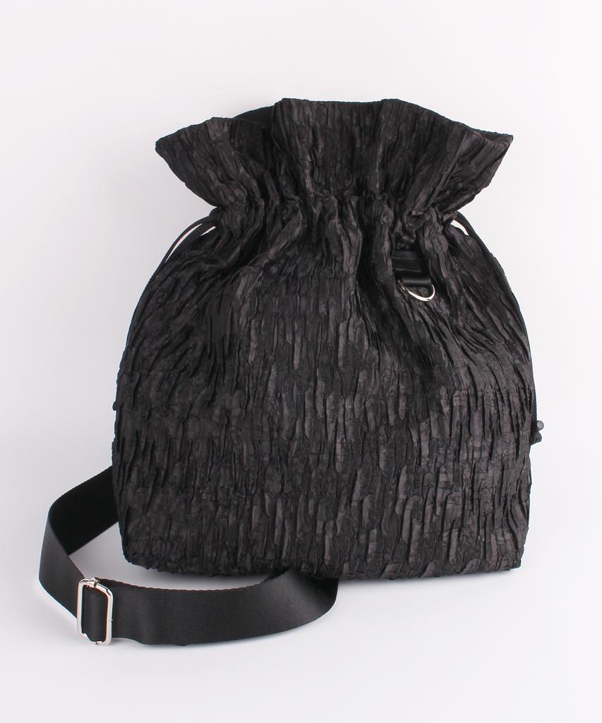 A By A Black Bling Wrinkle Mini Sling Backpack