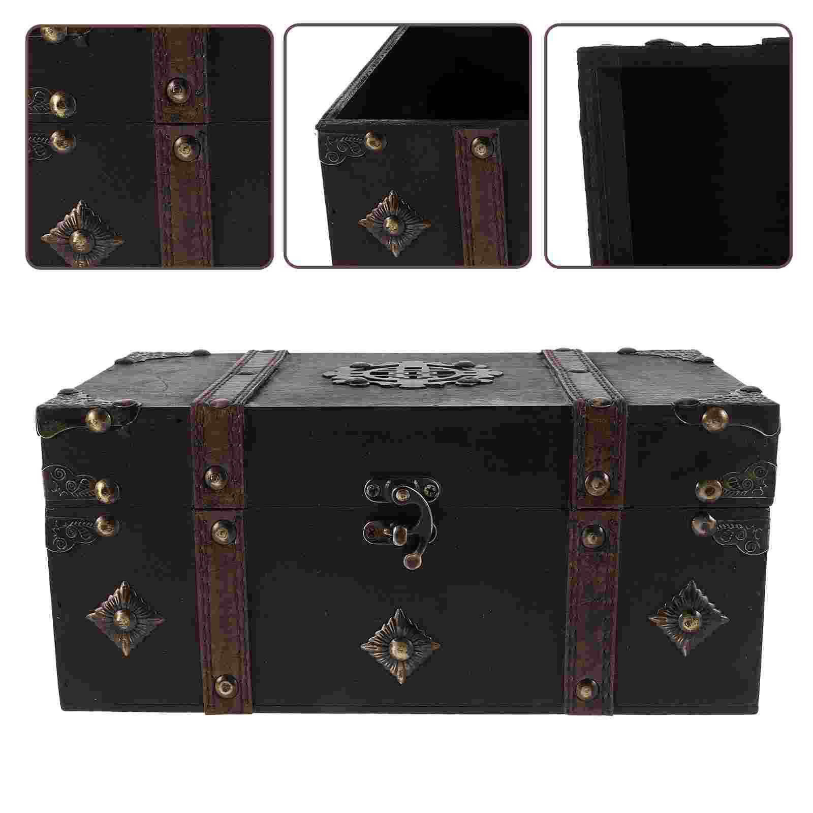 Wooden Storage Box With Lock Jewelry