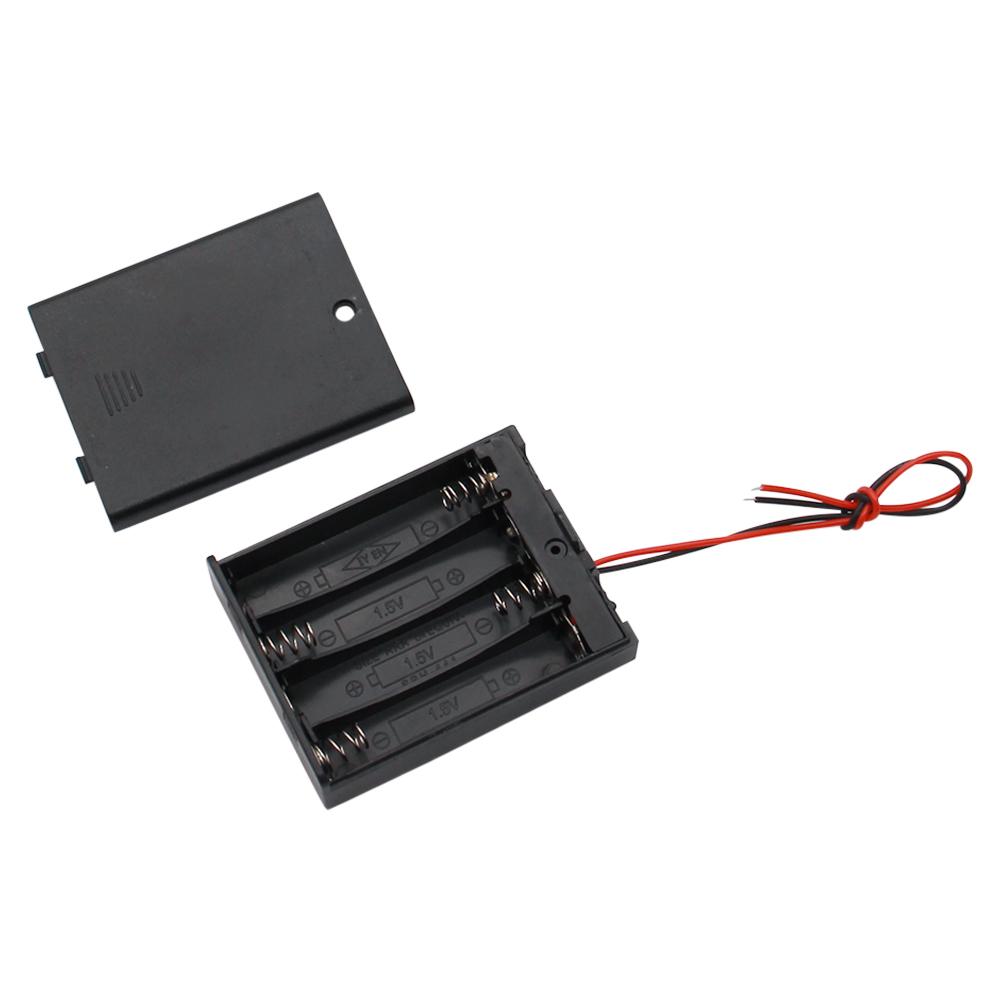 Black Plastic DIY Battery Storage Case Clip Holder Container 1X 1X 1X 18611 AAA Battery Storage Box Case Wire Lead Pin