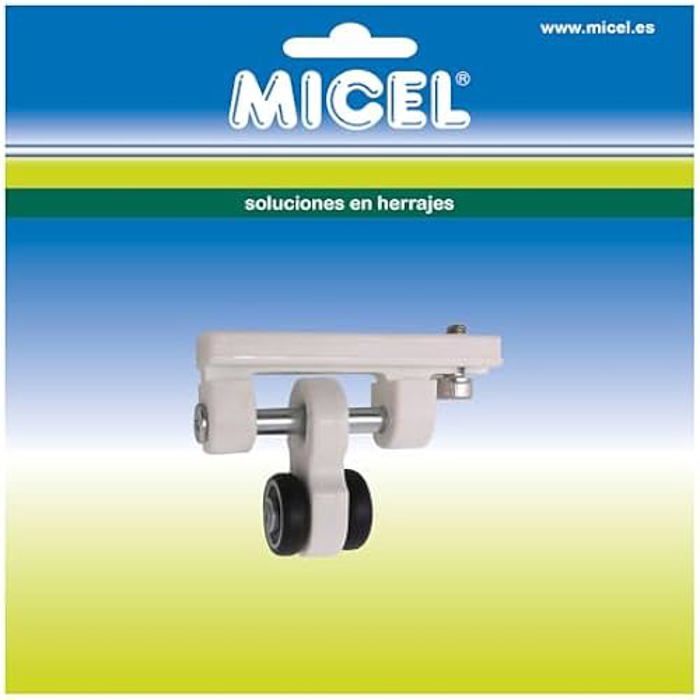 Poulie coulissante - MICEL - 92583 - Double roulement - Rallonge 20 mm - Couleur blanche