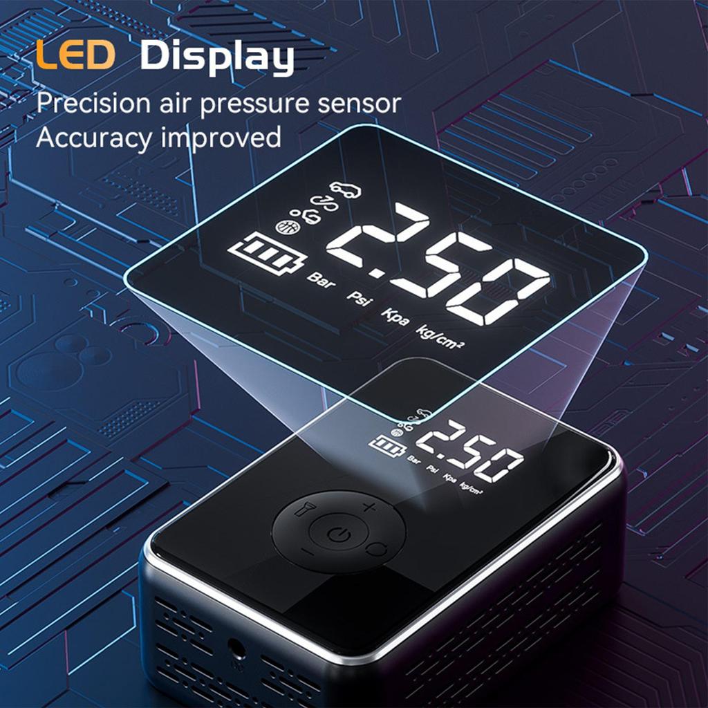Car Wireless Air Pump 150PSI Portable Electric Tire Inflation For Car Bicycle Motorcycle Air Compressor Digital Display Inflator