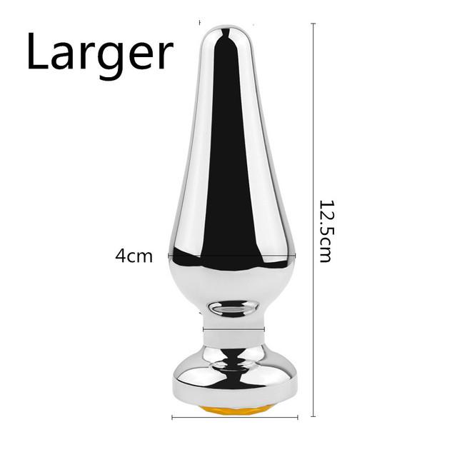 Smooth Stainless Steel Anal Plug Jeweled Butt Plug for Beginner G-spot Massager Sex Toys Dildo for Female Male Anal Beads S/M/L