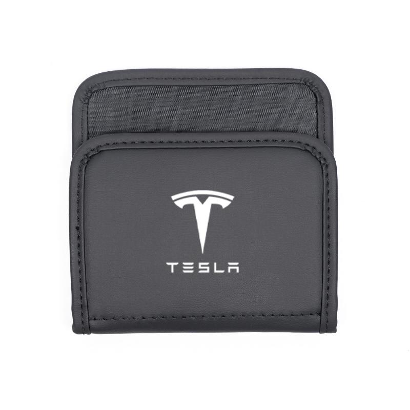 Car Interior Storage Box Multi Functional Leather Bag Accessories For Tesla Model 3 Model S Model X Model Y Cybertruck Roadster