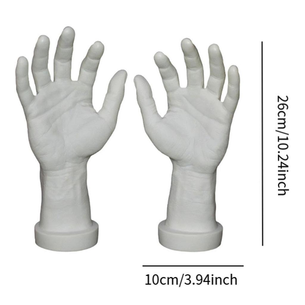 2X Sturdy Male Hand Models Ornament Realistic Male Hand Models for Accessories Photography and Educational Courses
