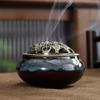 Celadon Ceramic Incense Burner - Antique Style, Small Size, Ice Crack Kiln, Sandalwood Incense Holder.