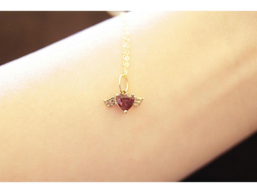 S925 Sterling Silver Heart-Shaped Necklace for Women - Clavicle Chain with Japanese Light Luxury Little Angel Pendant.