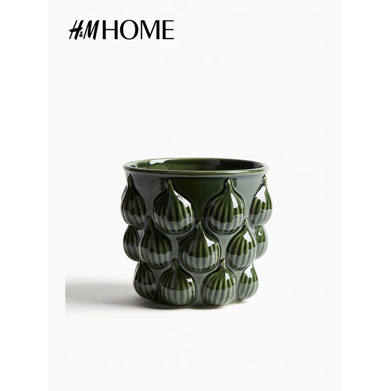 

HM Flower Pot 2025 Summer New Arrival Fashion Semi-Porcelain Flower Pot 1276556 Green Medium