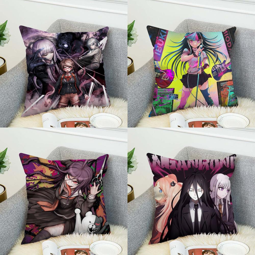 DDanganronpa Pillow Case For Car Sofa Decorative Home Doublesided Print Plush Square Throw Pillow Cushion Cover