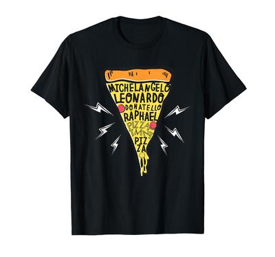 Teenage Mutant Ninja Turtles Pizza Slice Name T-Shirt