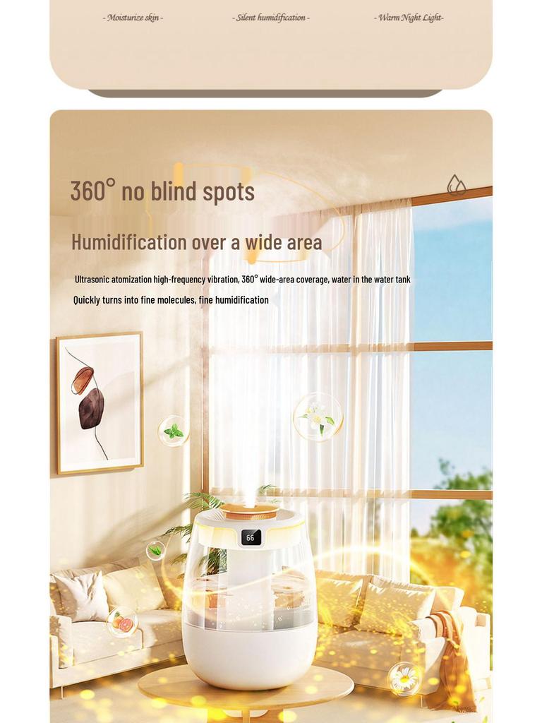 Large Capacity USB Desktop Humidifier for Home, Bedroom, or Office - Portable Mini Air Purifier with High Fog Output